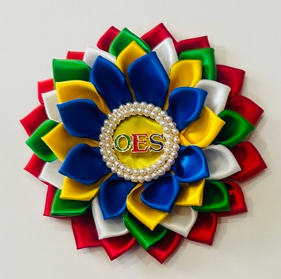 Satin Flower Corsage Brooch Pin with Magnetic Backing