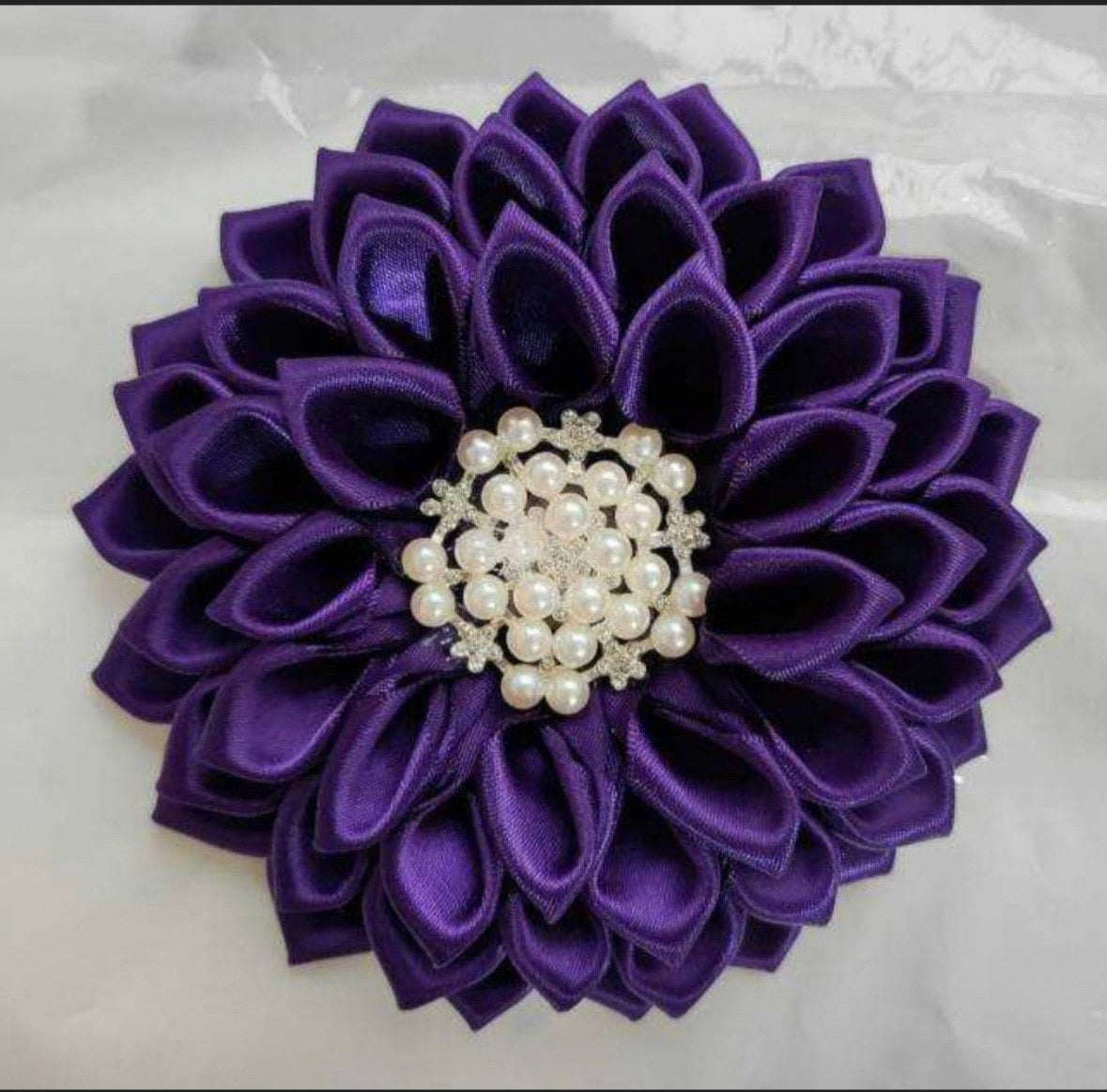 Satin Flower Corsage Brooch Pin with Magnetic Backing