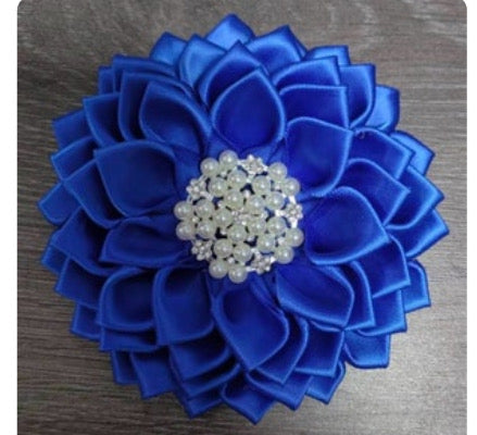 Satin Flower Corsage Brooch Pin with Magnetic Backing