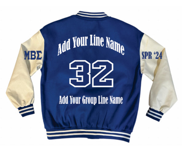 Phi Beta Sigma Varsity Lightweight Jacket with Leather Sleeves with a Customization Option