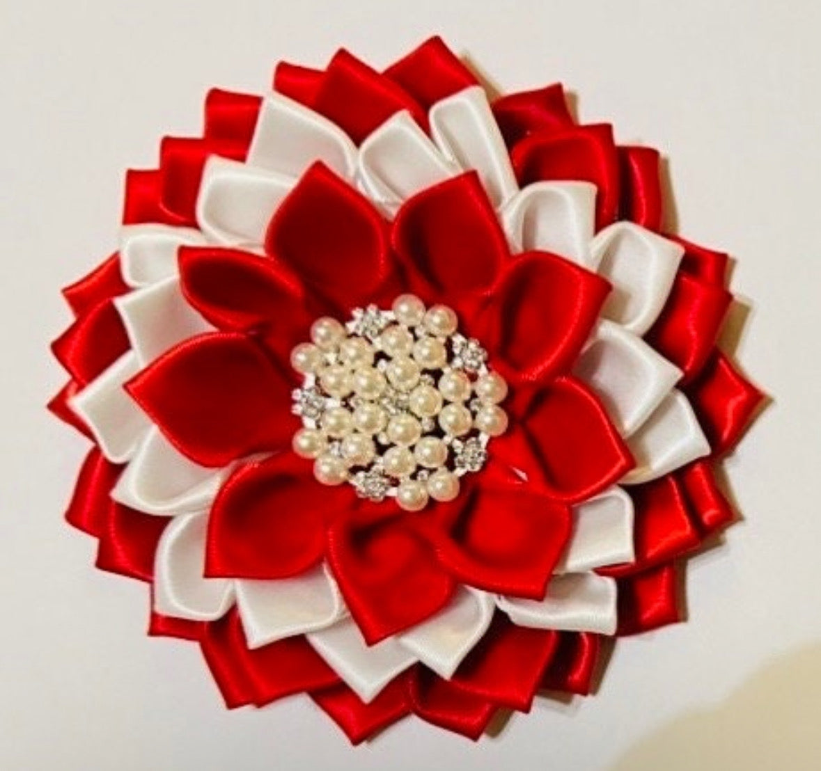 Satin Flower Corsage Brooch Pin with Magnetic Backing