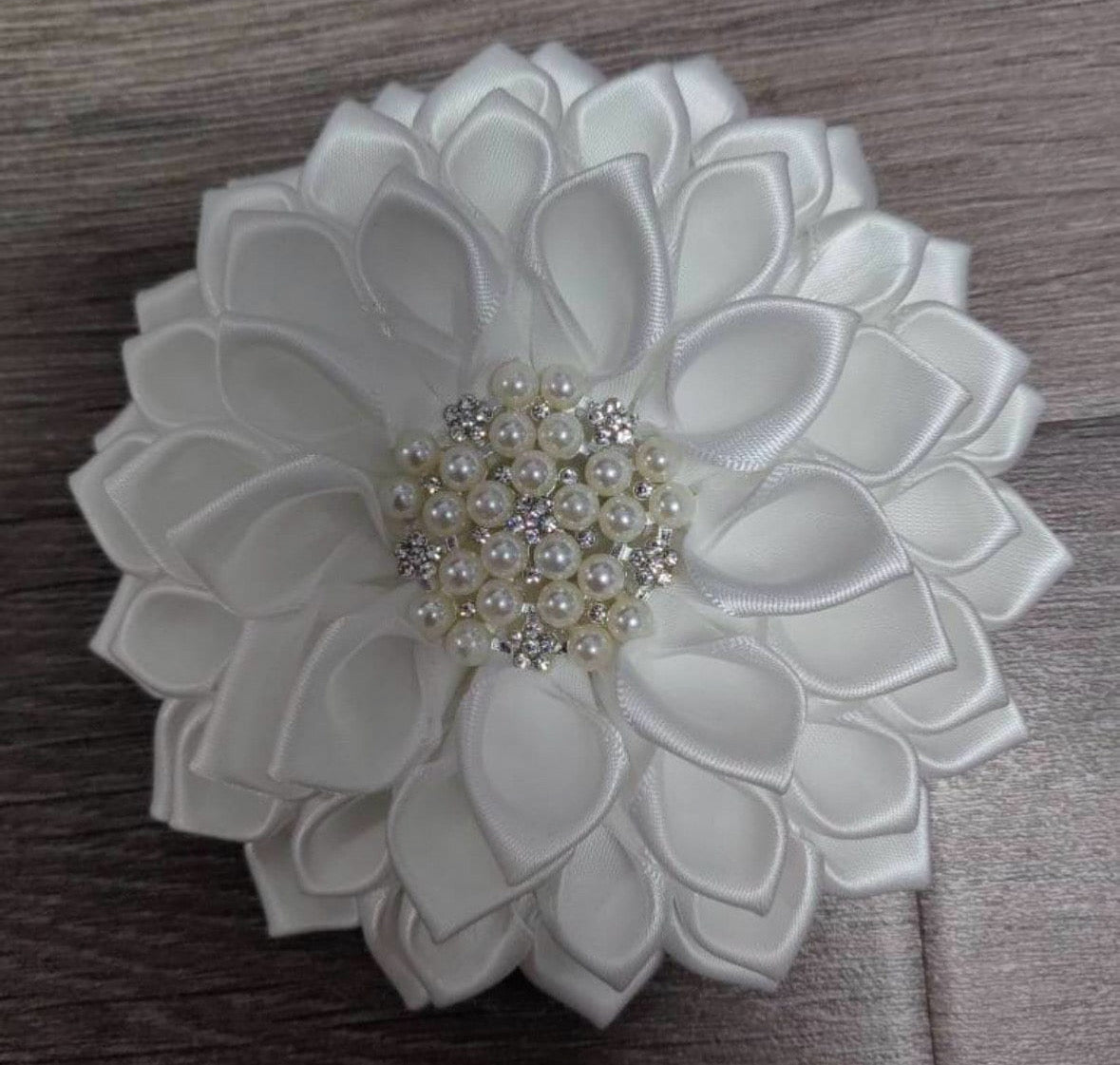 Satin Flower Corsage Brooch Pin with Magnetic Backing