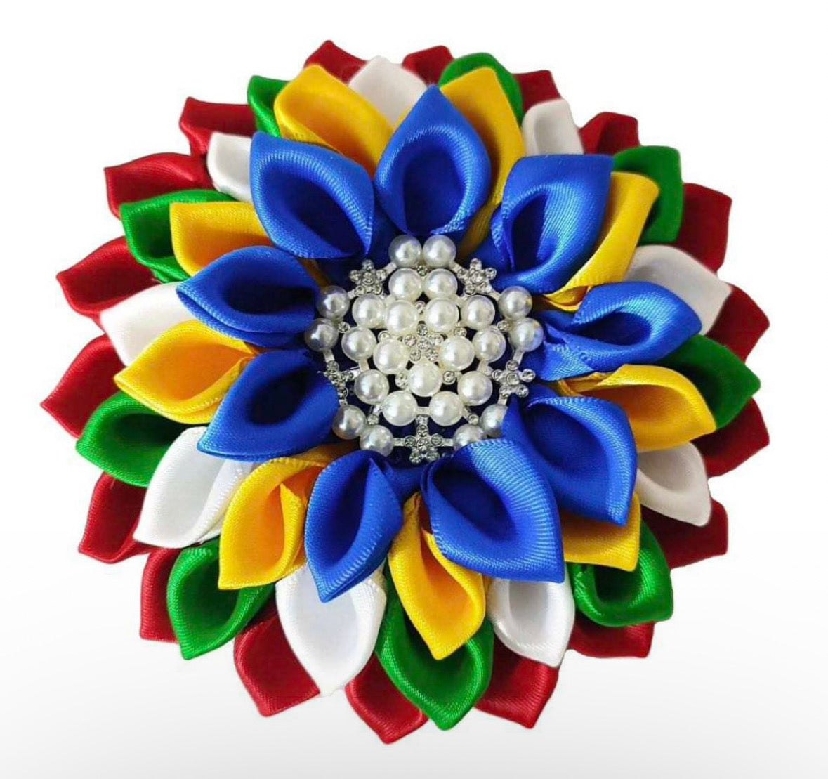 Satin Flower Corsage Brooch Pin with Magnetic Backing