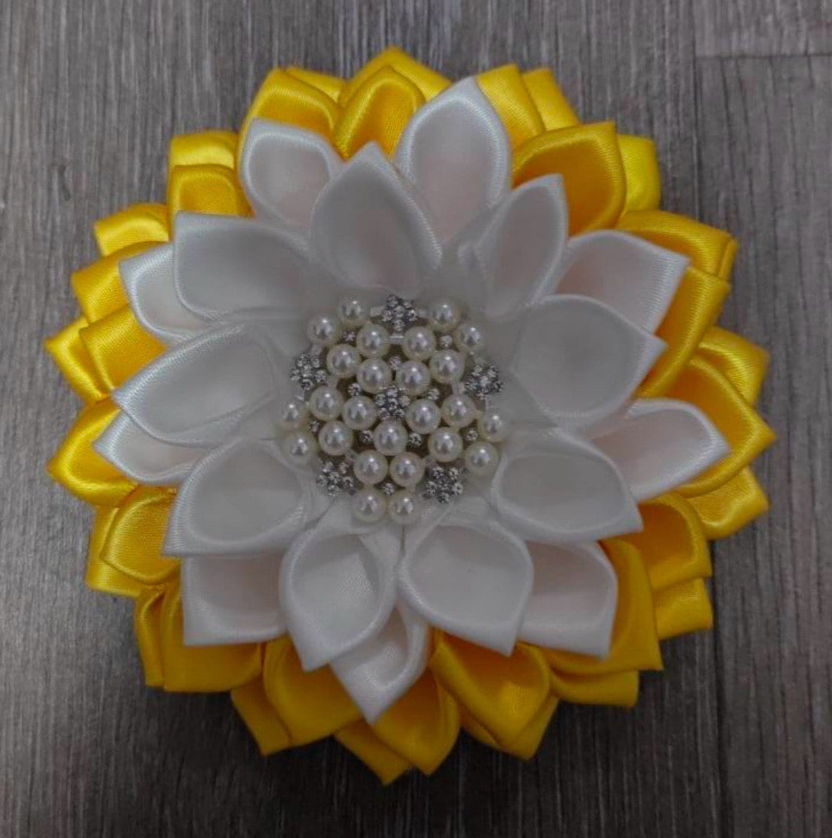 Satin Flower Corsage Brooch Pin with Magnetic Backing