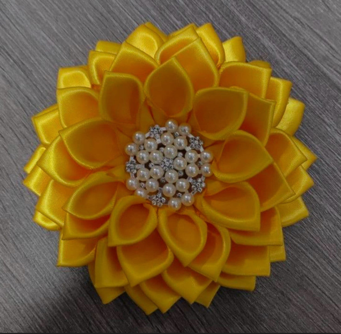 Satin Flower Corsage Brooch Pin with Magnetic Backing