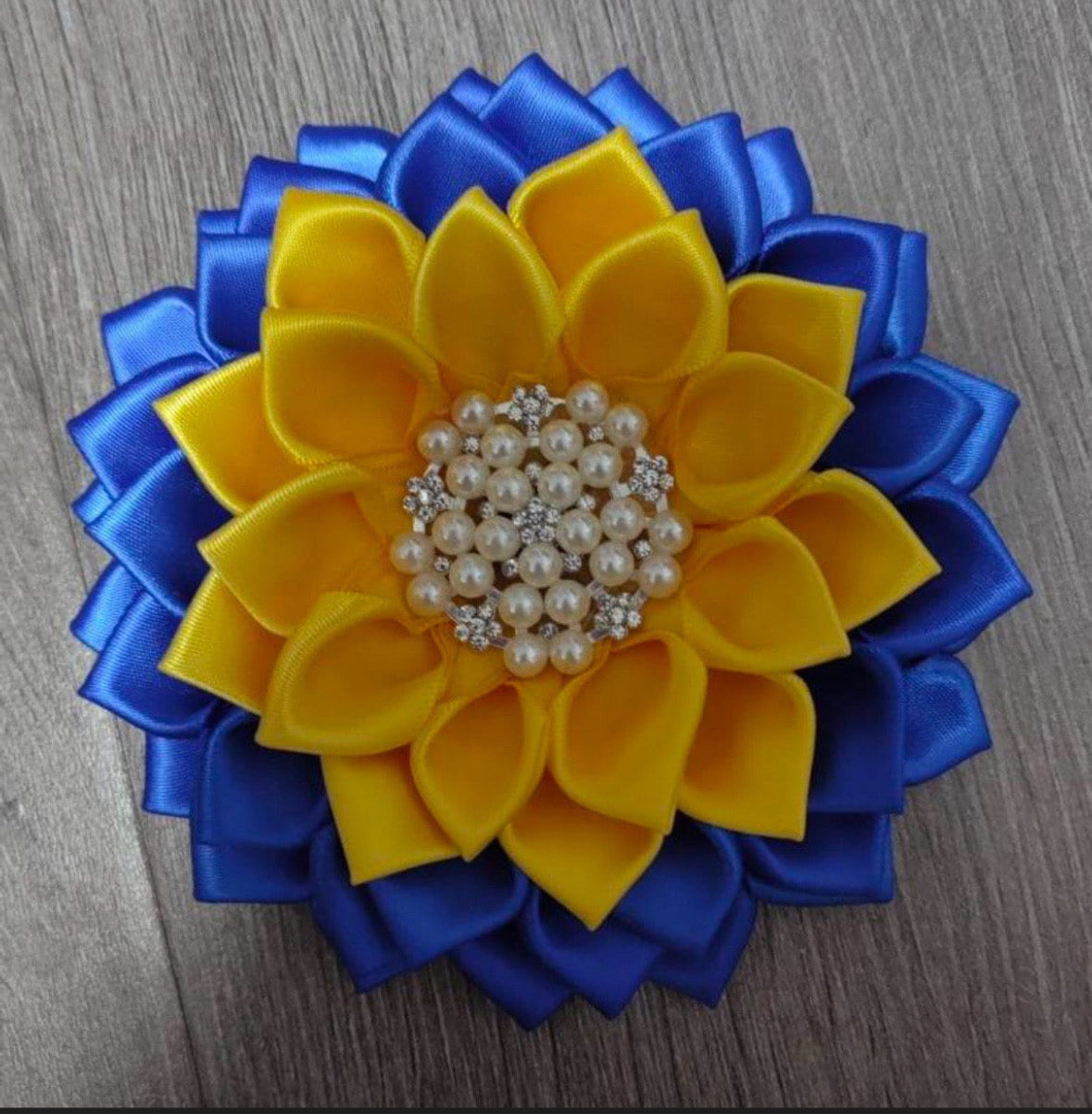 Satin Flower Corsage Brooch Pin with Magnetic Backing