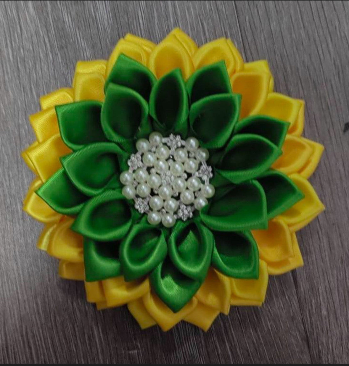 Satin Flower Corsage Brooch Pin with Magnetic Backing