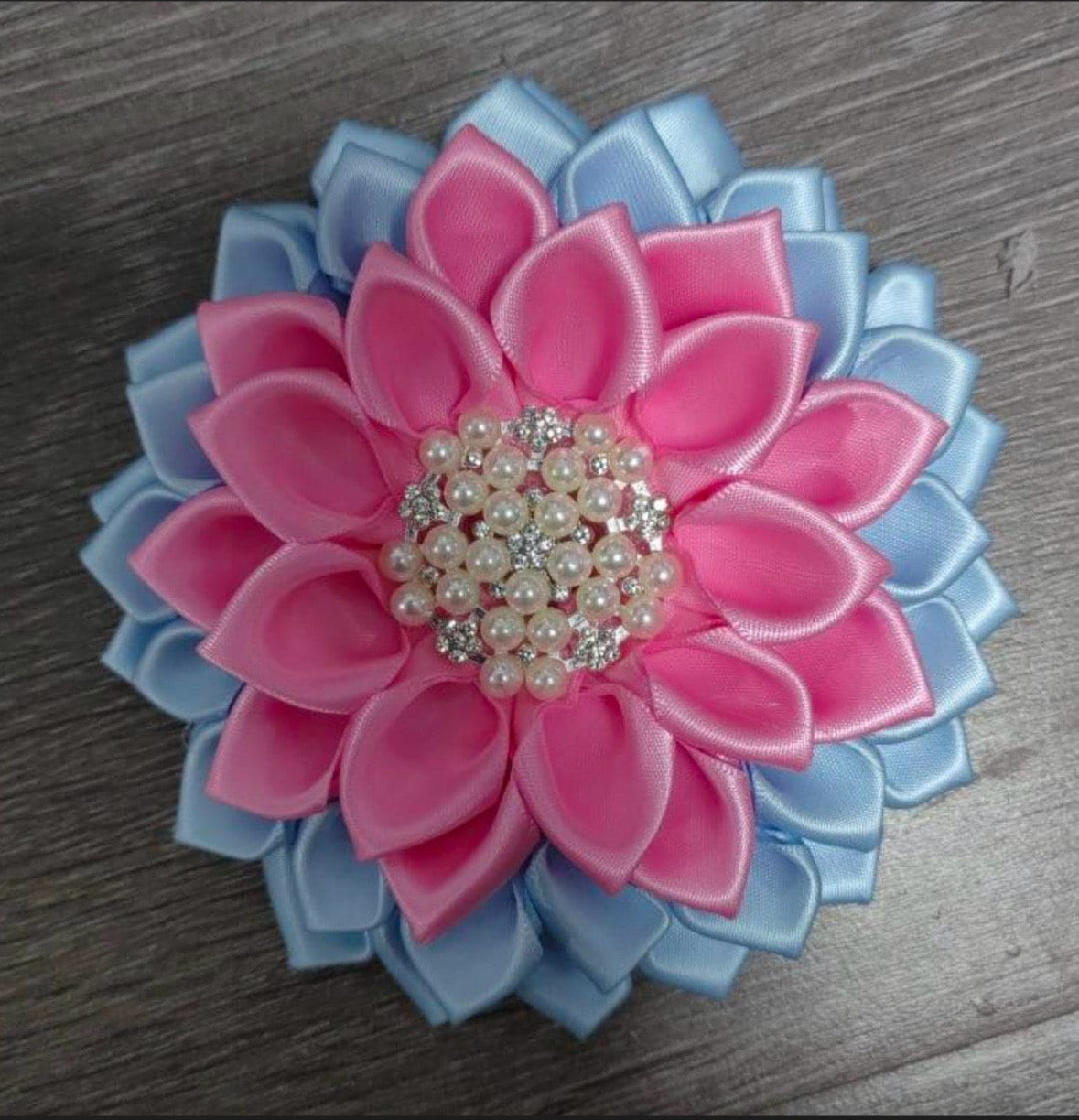 Satin Flower Corsage Brooch Pin with Magnetic Backing
