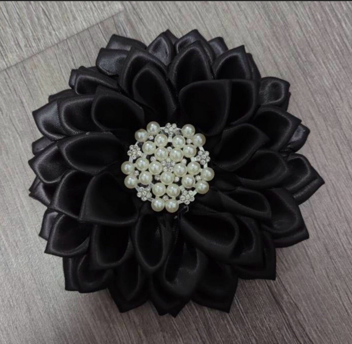 Satin Flower Corsage Brooch Pin with Magnetic Backing