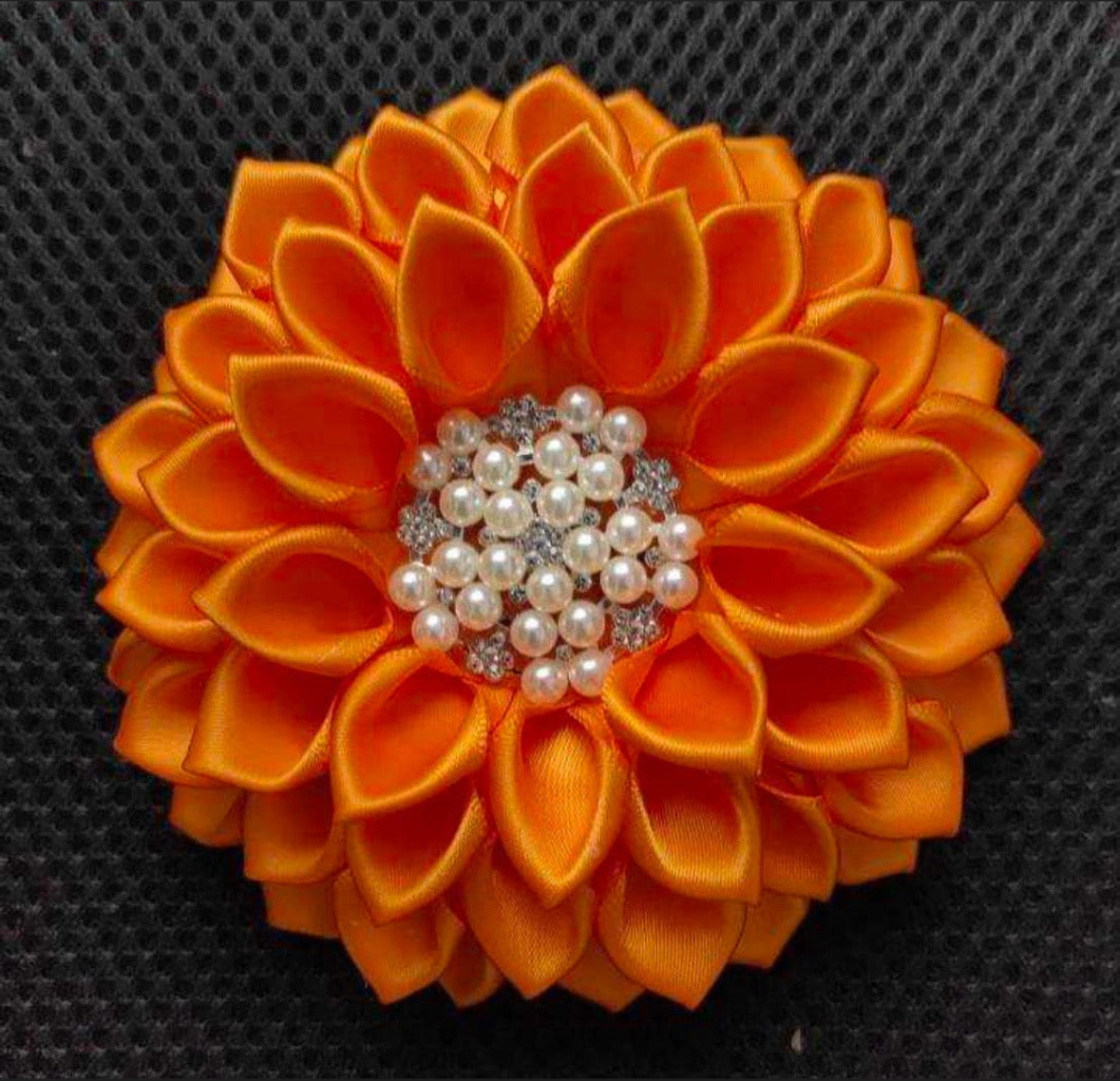 Satin Flower Corsage Brooch Pin with Magnetic Backing