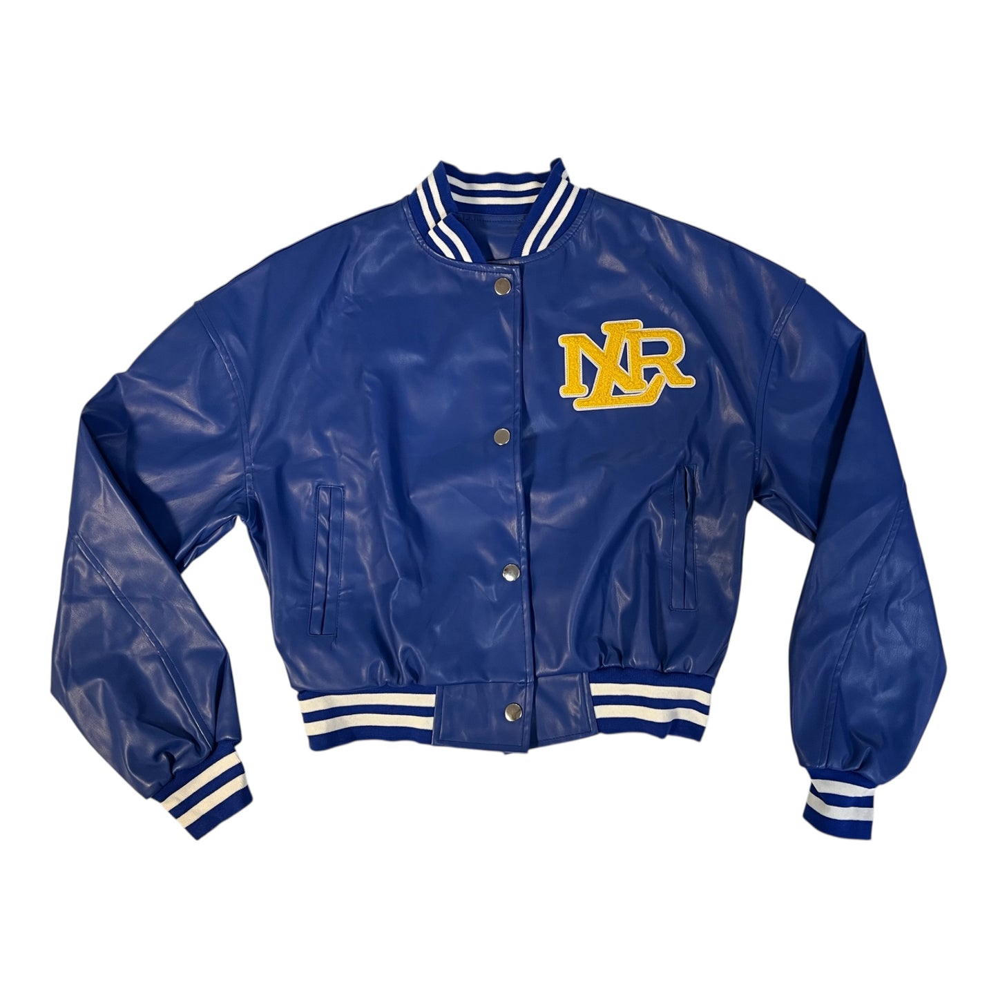 NLR Crop Top Leather Chenille Embroidered Jacket